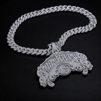 Collar con Colgante de Alfabeto Personalizado en Plata 925 con Moissanita, Diseño de Moda, Bajo MOQ, para Hombres, Cultura Urbana y Eventos Musicales