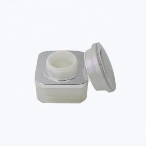 Pearl White Elegant Acrylic Plastic Cream Jar Cosmetic Packaging 15g 30g 50g Empty Skincare Jar With Screw Lid