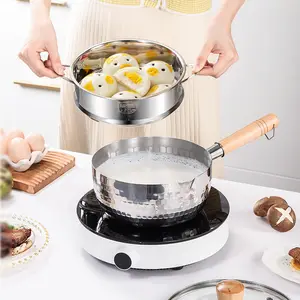 木製ハンドル調理鍋日本と韓国のスノーパン焦げ付き防止底キッチン調理器具工場卸売