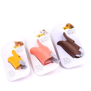 부드러운 실리콘 <span class=keywords><strong>Duckbill</strong></span> 입 커버 애완 동물 물기 방지 조정 가능한 안전 작은 개 총구 가죽 실리콘 개 총구 - Product Image 3