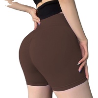 Shorts de yoga taille haute sans coutures, effet push-up fessier, longueur 3/4, pour la course et le fitness