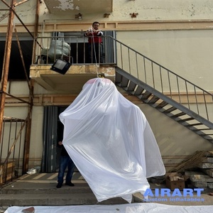 ลูกโป่งผีสีขาวเป่าลมฮาโลวีนพร้อมผ้าสำหรับตกแต่งบ้านงานปาร์ตี้ - Product Image 6