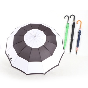 Custom 8K 25-Inch <b>Windproof</b> Curved Handle 23-Inch Rain Stick Straight Manual <b>Umbrella</b> Metal Frame 190T Pongee Strong No Minimum - Product Image 1