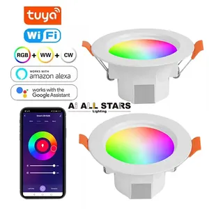 RGB Multi Color Wifi Tuya Smart Downlight LED Lamp Lights Cheap Price Supplier Alexa Wifi Light Downlight 5W 9W 12W