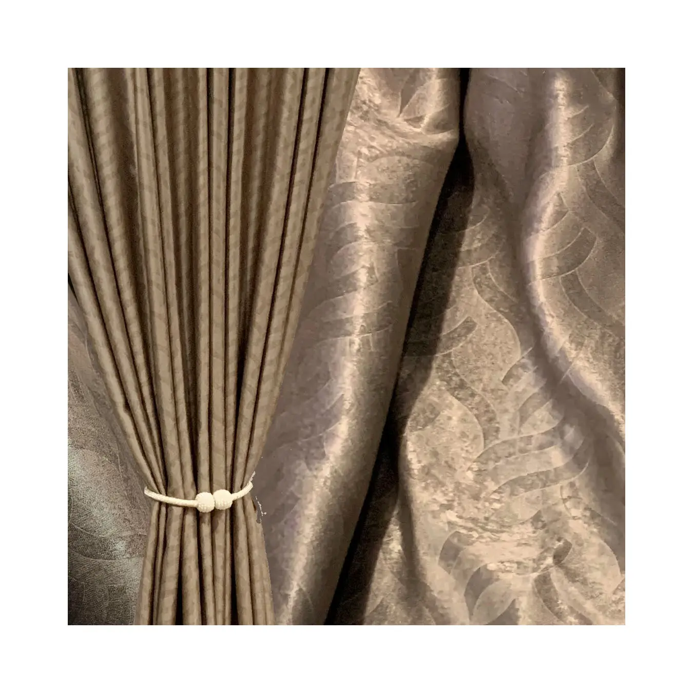 wholesale fabric curtains embossed 95% Blackout Polyester satin finish fabric for curtains for the living room