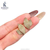 Серьги-гвоздики Kangyu с бриллиантами, дизайн Full Diamond, лабораторные бриллианты, чистота 75%, цвет DEF, чистота VVS/VS, позолота 18K, сертификат IGI, женские