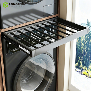 Séchoir à linge rétractable gris anthracite moderne de 600 mm, <span class=keywords><strong>porte</strong></span>-serviettes coulissant en aluminium massif épaissi avec <span class=keywords><strong>rail</strong></span> de glissement à fermeture douce - Product Image 2