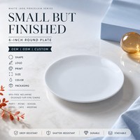 Assiette de service en mélamine blanche brillante pour hôtel et buffet, durable et résistante, vente directe d'usine OEM ODM en gros