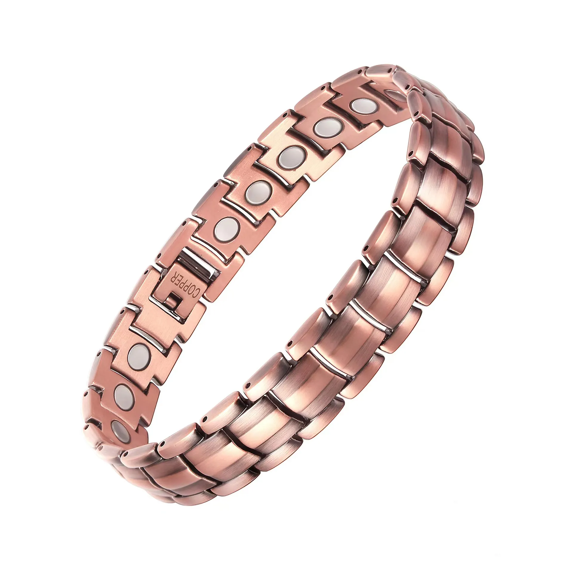 ZILU Wholesale Jewelry 99.9% Pure Solid Copper Arthritis Magnet Bracelet Heart Magnetic Therapy Health Bracelet for Men Women