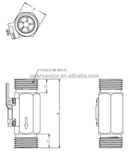 蒸気ボイラー装置の液体測定のためのステンレス鋼G 1/2インチのパルス流センサーのホールタービンメートル - Product Image 4