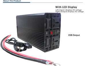 Convertisseur de courant continu en courant alternatif monophasé, chargeur de batterie 500W-1200W 12V-24V-110V-220V, réseau solaire, onde sinusoïdale modifiée, appareil ménager 90% - Product Image 6
