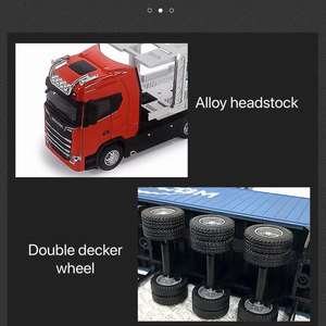 <span class=keywords><strong>Trattore</strong></span> S730 in scala 1/36 <span class=keywords><strong>con</strong></span> semirimorchio per Container tirare indietro le luci sonore delle auto modellano i giocattoli del camion per i regali dei ragazzi dei bambini - Product Image 3