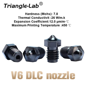 Buse en acier trempé Trianglelab V6 DLC avec revêtement nano, nouvelle, pour usage industriel, garantie 1,5 an, compatible avec les pièces d'impression Dragonfly - Product Image 2