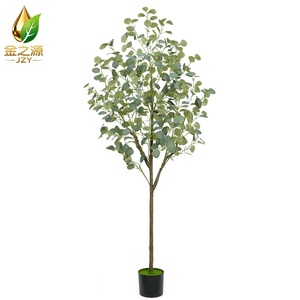 Plante d'intérieur artificielle Eucalyptus en <span class=keywords><strong>pot</strong></span> pour la décoration de salon, arbre porte-bonheur, ornements de plantes vertes, bonsaï - Product Image 1