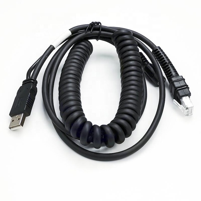 SOTESIN 3m USB Coiled Spiral Barcode Scanner Cable for Zebra LI3608-SR LI3678-SR DS3608-HP DS3678-DP VCC 12V