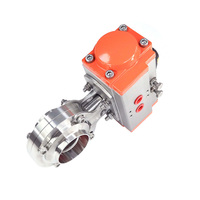 304 316 Vanne papillon hygiénique en acier inoxydable de type soudure avec tête d'actionneur pneumatique