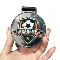Médaille de sport en émail personnalisable, fabriquée en usine, médaille de récompense en métal pour le football avec logo personnalisé pour les ligues jeunes.