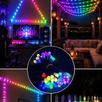 Vente directe d'usine, module lumineux LED à pixels RGB 5V étanche IP68 en plastique pour extérieur, avec commande par application, alimenté par batterie