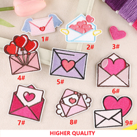 Nouvelle enveloppe de patchs personnalisés brodés avec cœur pour la saint-valentin