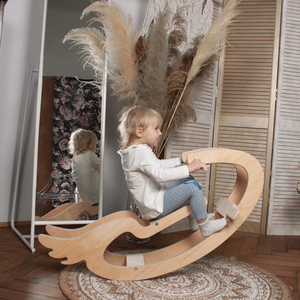 Jouets cheval à bascule en contreplaqué pour enfants, cheval en bois <span class=keywords><strong>Montessori</strong></span> enfants aire de jeu en bois Animal cheval <span class=keywords><strong>chaise</strong></span> - Product Image 1