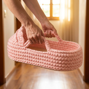 Cesta de Almacenamiento Multifuncional para Bebés, de Gran Capacidad, Organizador de Pañales, Tejida a Mano con Hilo de Algodón, Cesta para Cuna - Product Image 2