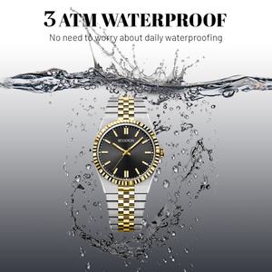 Relojes de Pulsera de Lujo para Hombre 2025, de Aleación, Luminosos, con Movimiento de Cuarzo, Resistentes al Agua, OEM, al por Mayor, Plateados y Dorados, para Negocios - Product Image 4