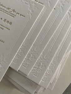 Papel Ecológico Estampado de 800 g/m², Invitación de Boda con Impresión Tipográfica, Tarjeta de Agradecimiento Empresarial Personalizada - Product Image 5