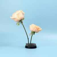 Kenzan en gros durable avec aiguilles en acier inoxydable, Kenzan rond argenté pour arrangements floraux Ikebana au sol