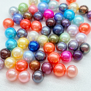 AAAA 6 mm Lose Echte Natürliche Süßwasser-Rundperlen Farbmix Vollständig Schwarze Pfauenblaue Dunkelblaue Perlen zur Schmuckherstellung - Product Image 2