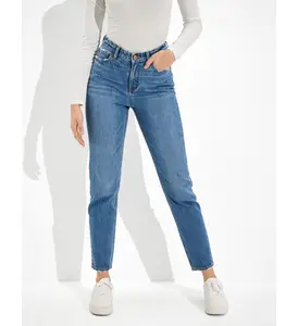 Quần Jean Nữ Quần Denim Dáng Suông Nhỏ Nhắn Quần Jean Co Giãn Cạp Cao Quần Jean Nữ Ngoại Cỡ