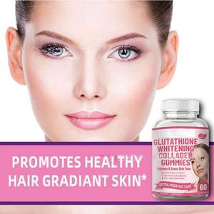 Goma orgánica natural Biotina L-glutatión Colágeno Gummies brillantes para la piel del cabello y las uñas Blanqueamiento Osos - Product Image 4