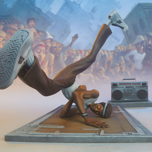 Gli elementi della statua dell'artista <span class=keywords><strong>HipHop</strong></span> DJ Break Dance Modeling statua del Desktop in resina decorazione della casa scultura classica Rapper - Product Image 2