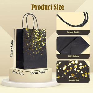 Bolsas de Papel con Asas para Regalos, Graduaciones, Cumpleaños, Bolsas de Regalo Kraft para Compras, Fiestas, Envoltorios para Comida para Llevar - Product Image 2