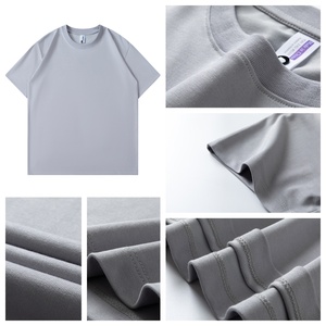 Camiseta de gran tamaño de tela de fibra de bambú de alta calidad logotipo personalizado serigrafiado transpirable y antiarrugas teñido estilo ajustado - Product Image 4