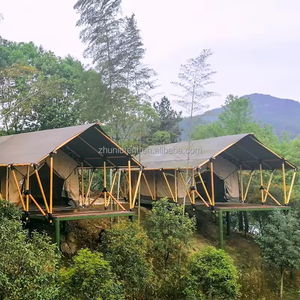 Tentes de glamping de luxe quatre saisons imperméables <span class=keywords><strong>en</strong></span> PVC avec cadre <span class=keywords><strong>en</strong></span> bois <span class=keywords><strong>pour</strong></span> les <span class=keywords><strong>vacances</strong></span> <span class=keywords><strong>en</strong></span> <span class=keywords><strong>famille</strong></span>, <span class=keywords><strong>camping</strong></span> avec balcon extérieur de 24 m - Product Image 6