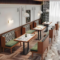 Ensemble de table et chaises de salle à manger en bois massif de style moderne, canapé et sièges pour hôtels, cafés, restaurants