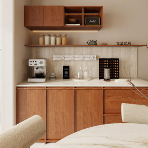 Aparador de Madera de Nogal para Sala de Estar, Puerta de Madera Maciza, Mueble de Almacenamiento de Estilo Vintage, de Pie - Product Image 2