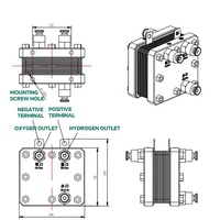 Générateur d'hydrogène 2000ml H2 Gas PEM Electrolyser Cellule de machine de génération de gaz d'hydrogène