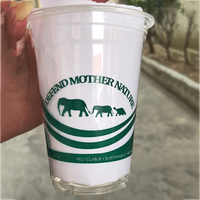Gobelets jetables en plastique biodégradable et recyclable pour boissons glacées à emporter, impression personnalisée ZFCUP 6 couleurs, 16oz, 20oz, 24oz