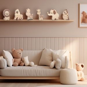Adornos de madera con forma de animales para niños, juguetes educativos para edades tempranas, decoraciones de pared para dormitorio - Product Image 3