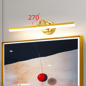 Modern Gold Adjustable <b>LED</b> <b>Mirror</b> <b>Wall</b> Lamp with 3000K-6000K Color Temp IP44 Rated 3-Year Warranty - Product Image 6