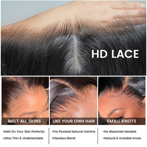Pelucas de Cabello Humano Vietnamita de Lujo, Lisas, sin Pegamento, con Cierre Frontal de Encaje HD Completo, Cabello Humano con Cutícula Alineada - Product Image 5