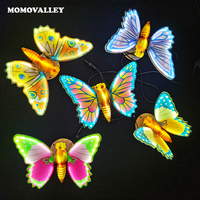 Momovalley - Decoración Navideña Impermeable de 40 cm con Luces LED de Mariposas en Movimiento, Simulación Dinámica