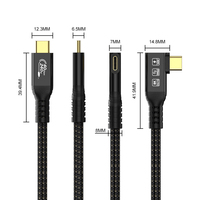 Cable USB4 Tipo-C Macho-Macho con Revestimiento de PVC Thunderbolt 4.0, Carga Rápida 8K, 40 Gbps, para MP3, Micrófono y Monitor