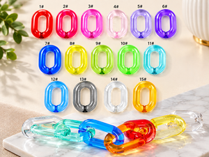 Modern Resin Chain Link <b>Wall</b> Hanging Decor <b>Geometric</b> Abstract Design Multi Color Vertical Pattern Home Room Divider <b>Art</b> Colorful - Product Image 6