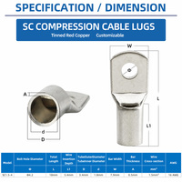 Cosse de câble en cuivre 1,5 mm² SC1.5-4, connecteur de bornes électriques, vis M4, cosse de câble à sertir en cuivre étamé