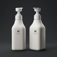 Bouteille en plastique PET PCR de 200 ml, 350 ml, 380 ml, 500 ml, 600 ml, 1000 ml avec pompe pour shampoing, lotion corporelle, emballage vide, logo personnalisé