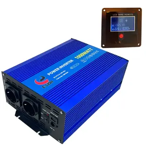 E-LION DC12V atau DC24V Input Ke AC 230V 50Hz Output dengan USB dan LCD Remote Display1000W Pure Sine Wave Inverter