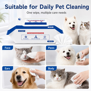 Toallitas Húmedas <span class=keywords><strong>para</strong></span> <span class=keywords><strong>Perros</strong></span> y Gatos, 80 Unidades, Limpieza de Ojos y Partes del Cuerpo, Sin Necesidad de Enjuague, Material de Fibra de Papel - Product Image 4