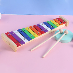 Xylophone Glockenspiel en métal coloré à 15 tons, instrument de percussion Orff pour enfants, jouet musical éducatif précoce pour enfants - Product Image 6